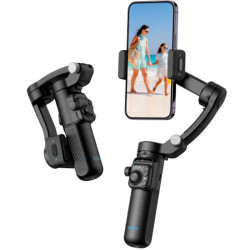 TOKQI M02 3-Axis Handheld Gimbal Stabilizer Cell Phone Selfie Tripod with Detachable Remote for iPhone Android Smartphone, Black