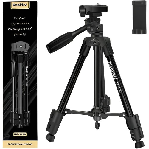 Neepho NP-3170 Professional Camera Tripod 105cm Extendable with Carry Bag Phone Mount and Ring Light Support