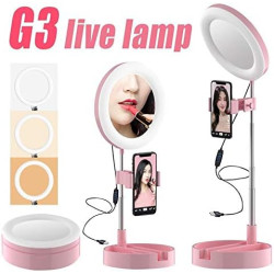 Ring Light G3 3-in-1 Dimmable LED 6 Inch Folding Desktop Selfie Light
