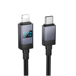 HOCO X118 Digital Display USB-C to Lightning PD 27W Charging Data Cable 1M