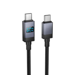 HOCO X118 Generous PD 60W Fast Charging Data Cable with Power Display USB-C to USB-C – 1M