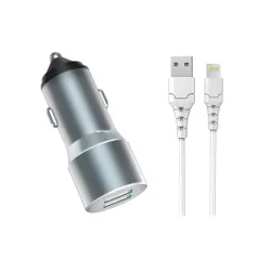 Aspor A931 Metal Car Charger Dual USB IQ 2.4A