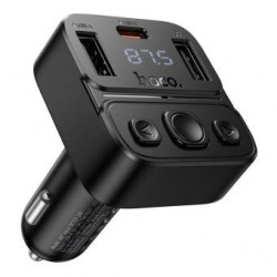 FM Transmitter Car Charger Hoco E87 Delta 35W Bluetooth PD20W USB-C + USB-A Fast Charging – Black