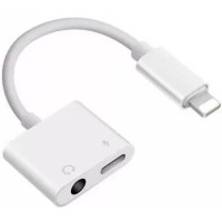 2 in 1 Lightning to 3.5 mm Headphone Jack Adapter with Charging Port Connector