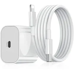 iPhone 13 Pro Max 20W USB-C Power Adapter & USB-C to Lightning Cable