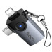 HOCO Victory UA46D 2-in-1 Lightning & USB-C to USB OTG Adapter