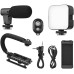 Universal Video U Grip Handle Stabilizer Kit with LED Light & Microphone