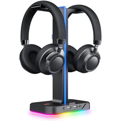 Headphones Stand Havit TH650 RGB Dual with USB Hub & Phone Holder Best Price in Lebanon
