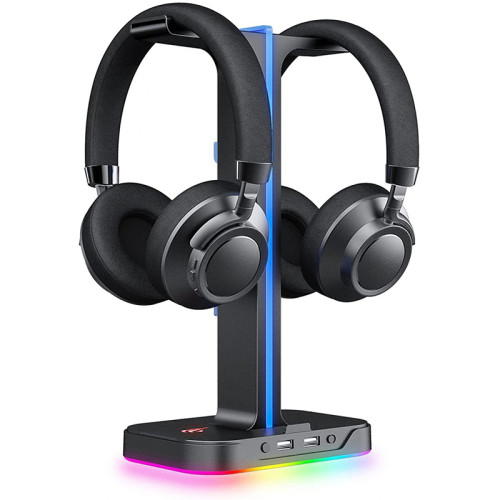 Headphones Stand Havit TH650 RGB Dual with USB Hub & Phone Holder Best Price in Lebanon