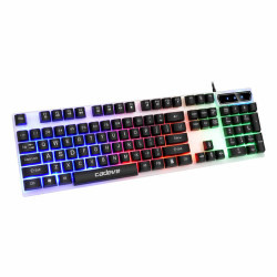Cadeve VR6 USB Wired Ergonomic 104 Keys Backlit LED Keyboard