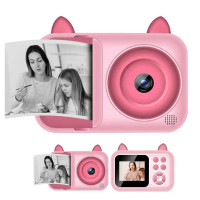 Print Camera, Portable Video Camera Print Digital Recording Camera for Home Camping Travel