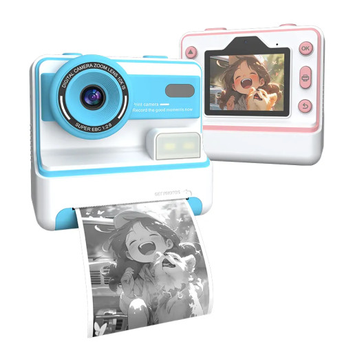 Print Camera for Kids 48MP with 2.4-Inch IPS Screen and Thermal Printing Paper