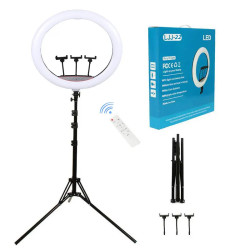 LJJ-22 22-Inch Ring Light with Mini Phone Holder for Smartphones & Cameras - Black
