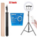 LJJ-22 22-Inch Ring Light with Mini Phone Holder for Smartphones & Cameras - Black