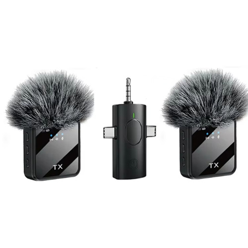 F11-2 2Mic 3 In 1 Wireless Lavalier Microphone