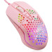 FRIWOL V9 RGB Gaming Mouse 6400 DPI Ultra Lightweight 75g Programmable 7 Buttons - pink