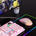 FRIWOL V9 RGB Gaming Mouse 6400 DPI Ultra Lightweight 75g Programmable 7 Buttons - pink