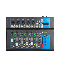 FreePower AK-F7 USB Professional 7-Channel Bluetooth Audio Mixer with USB, MP3 & 48V Phantom Power