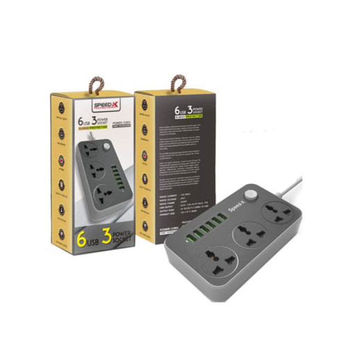 Electric Plug with 6 USB Ports and 3 Power Sockets