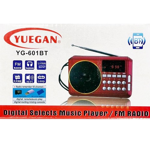 YUEGAN YG-601BT Multifunction FM Radio & Bluetooth Wireless Speaker with USB/TF Card Support