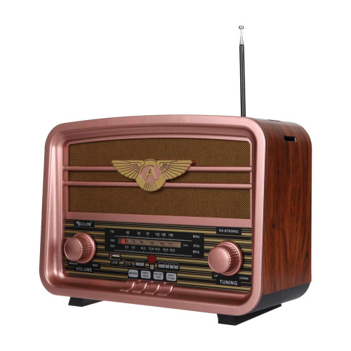 Golon RX-BT939 Stylish Wooden Radio AM/FM/SW Bluetooth USB TF Card TWS Rechargeable Speaker
