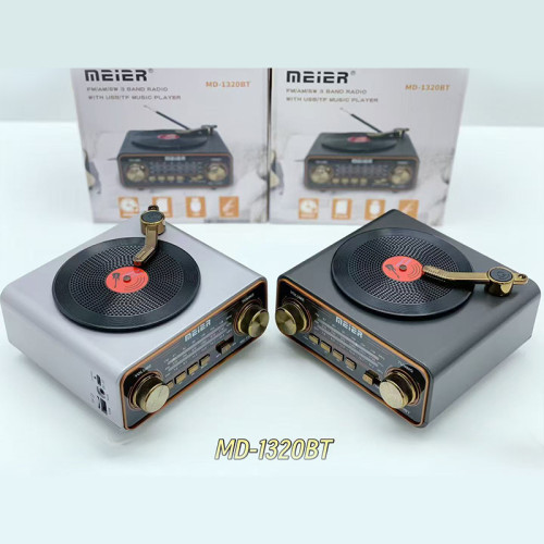 MD-1320BT Wireless Retro Record Player Bluetooth Speaker FM/AM/SW 3-Band Radio