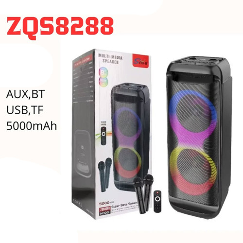 Speaker Karaoke Sing-E ZQS8288 RGB Double 8-Inch Outdoor Bluetooth Speaker