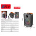 SING-E ZQS12156S 12-Inch Portable Bluetooth Karaoke Speaker with RGB Lights & Dual Wireless Microphones